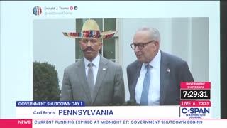 C-SPAN Caller Cracks Up Over Trump’s Posts Of Hakeem Jeffries In Sombrero