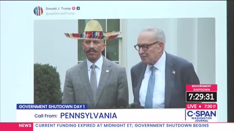 C-SPAN Caller Cracks Up Over Trump’s Posts Of Hakeem Jeffries In Sombrero