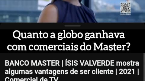Quanto a globo ganhava com comerciais do Master?