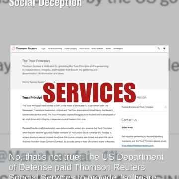 Fact Check: U.S. Government Did NOT Pay Reuters For 'Large Scale Social Deception'