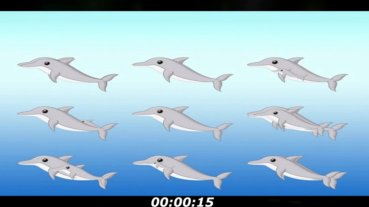 Dolphins puzzle: How many dolphins have? Look carefully, keep counting
