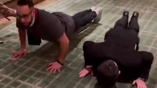 Must Watch: David Goggins and Lex Fridman pushup challenge in Las Vegas