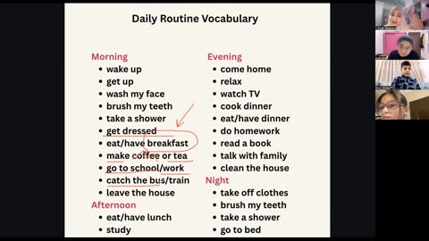 Daily routine Class (2) Part 1