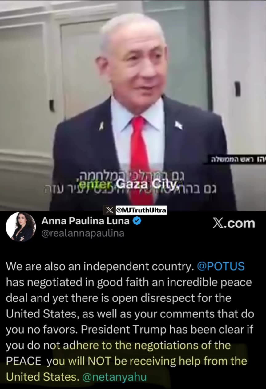 Netanyahu on Annexing the West Bank against Trump Wishes - We’re an independent Nation