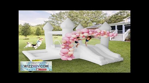 AKSPORT White Bounce House Castle Inflatable Jumping Castle with Slide & Air Review