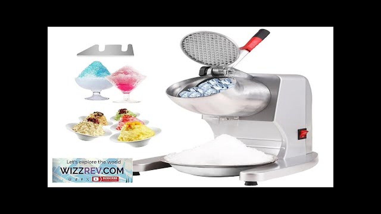 VEVOR Ice Crushers Machine220lbs Per Hour Electric Snow Cone Maker w/4 BladesStainless Review