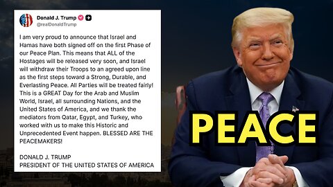 PEACE.. President Trump Israel and Hamas Agree to Phase One Deal