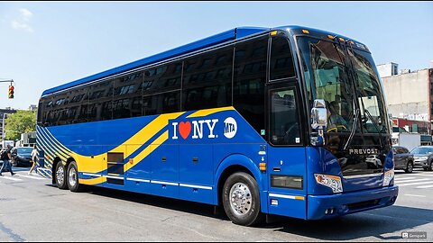 MTA Prevost X3-45 Blue and Yellow Bus