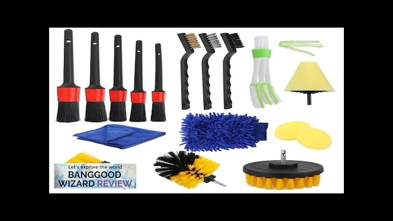 17pcs Detailing Brush Set Car Cleaning Brushes Power Scrubber Drill Brush Review