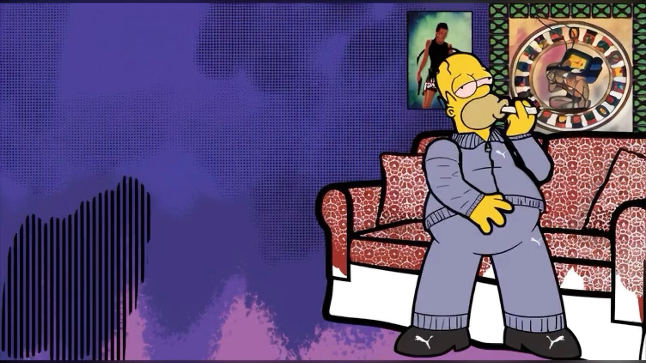 Homer Simpson smokes weed