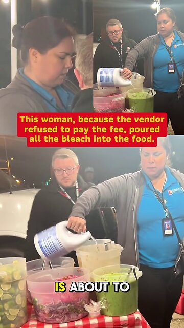 Toxic City Worker Dumps BLEACH on Street Vendor's Food