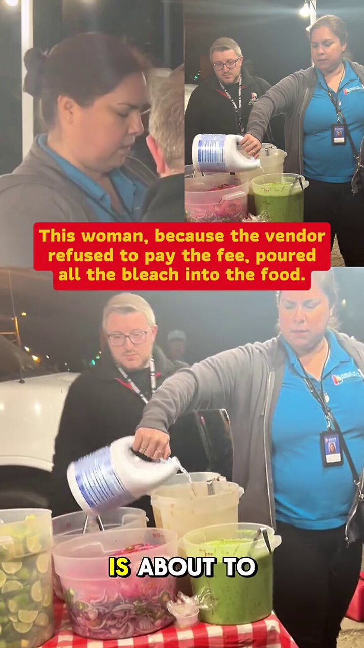 Toxic City Worker Dumps BLEACH on Street Vendors Food