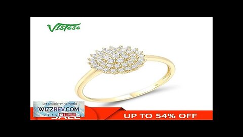 VISTOSO Gold Rings For Women Genuine 9K 375 Yellow Gold Sparkling White Review