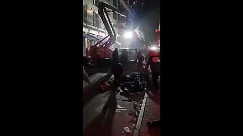 A truck plowed into a crowd on Bourbon Street in New Orleans