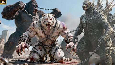 King Kong and Godzilla vs Tiger Man Theconflict Begins On a Cargo Helicopter