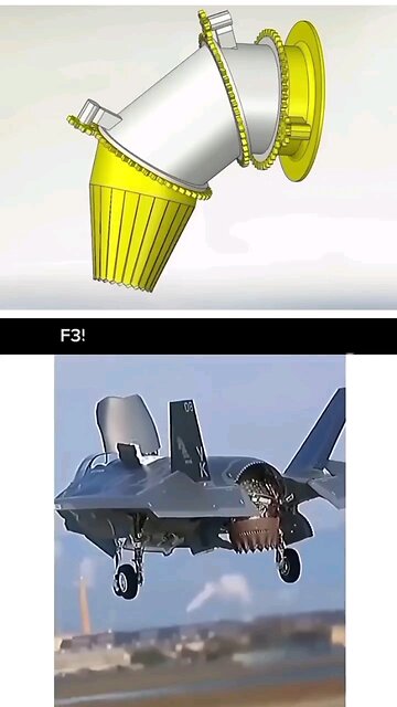 F35B landing, jet Nozle