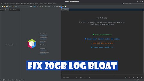 Fix NetBeans 20GB Log Bloat + Jeddict AI Assistant Guide 2025
