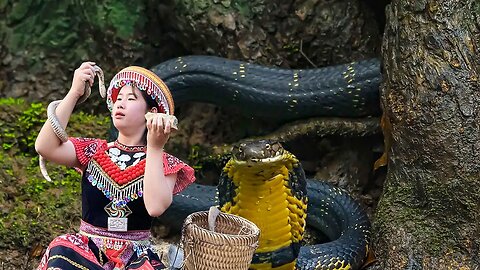 17-year-old ethnic girl faces king cobra and discovering an underground treasure