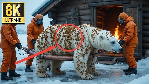 polar bear injured by millions of parasites Rescue team successful work