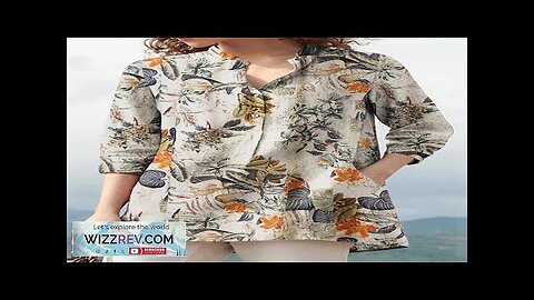 ZANZEA Women Plus Size Cotton Linen Blouses V-Neck Floral Top Vintage Button Review