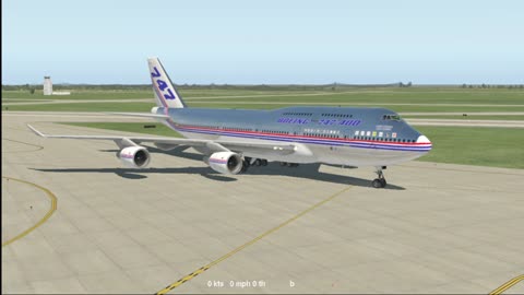 a Freeware Laminar Boeing 747-400 PW engines over Texas on Xplane under the Ubuntu skies in 2025