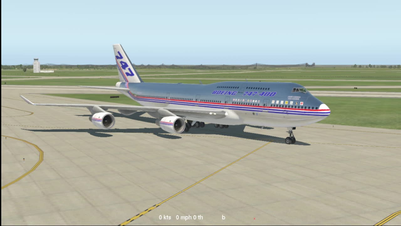 a Freeware Laminar Boeing 747-400 PW engines over Texas on Xplane under the Ubuntu skies in 2025