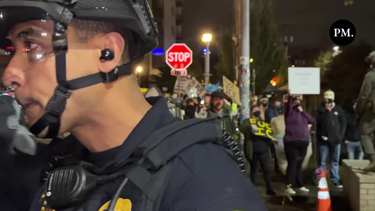 Terrorists block ICE driveway.
