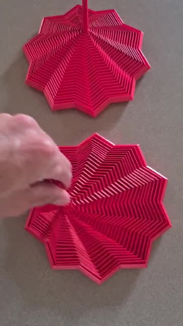 10 Point Fidget Star | Finished 3D Printed Fidget Toy in Silk Red PLA