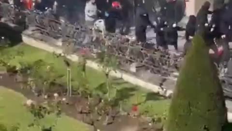 Clashes in Spain between patriots and anti-fascists. The anti-fascists are beaten