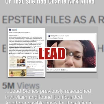 Fact Check: NO Evidence Erika Kirk Was Recruiter For Jeffrey Epstein Or Had Charlie Kirk Killed