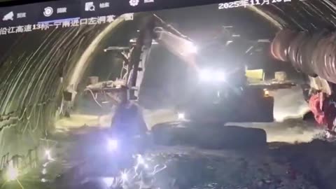 China: A flash flood happened inside the Ningnan Tunnel.