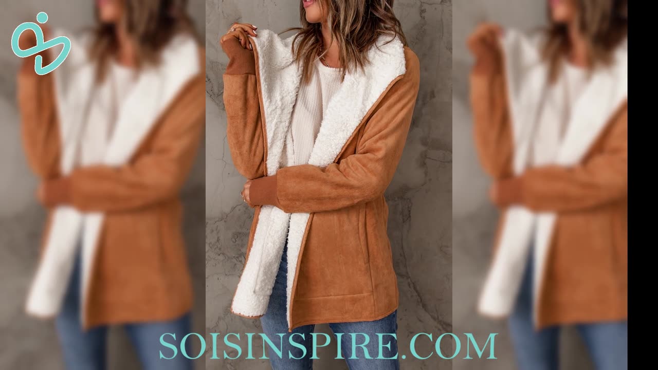 Open Front Long Sleeve Sherpa Jacket