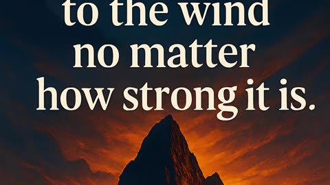 A mountain Never yields to the wind no matter how strong it is