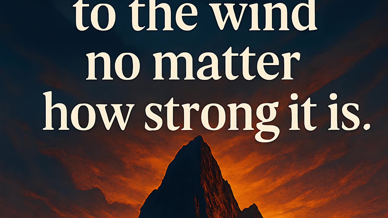 A mountain Never yields to the wind no matter how strong it is