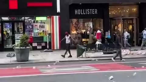 Black destroying city
			