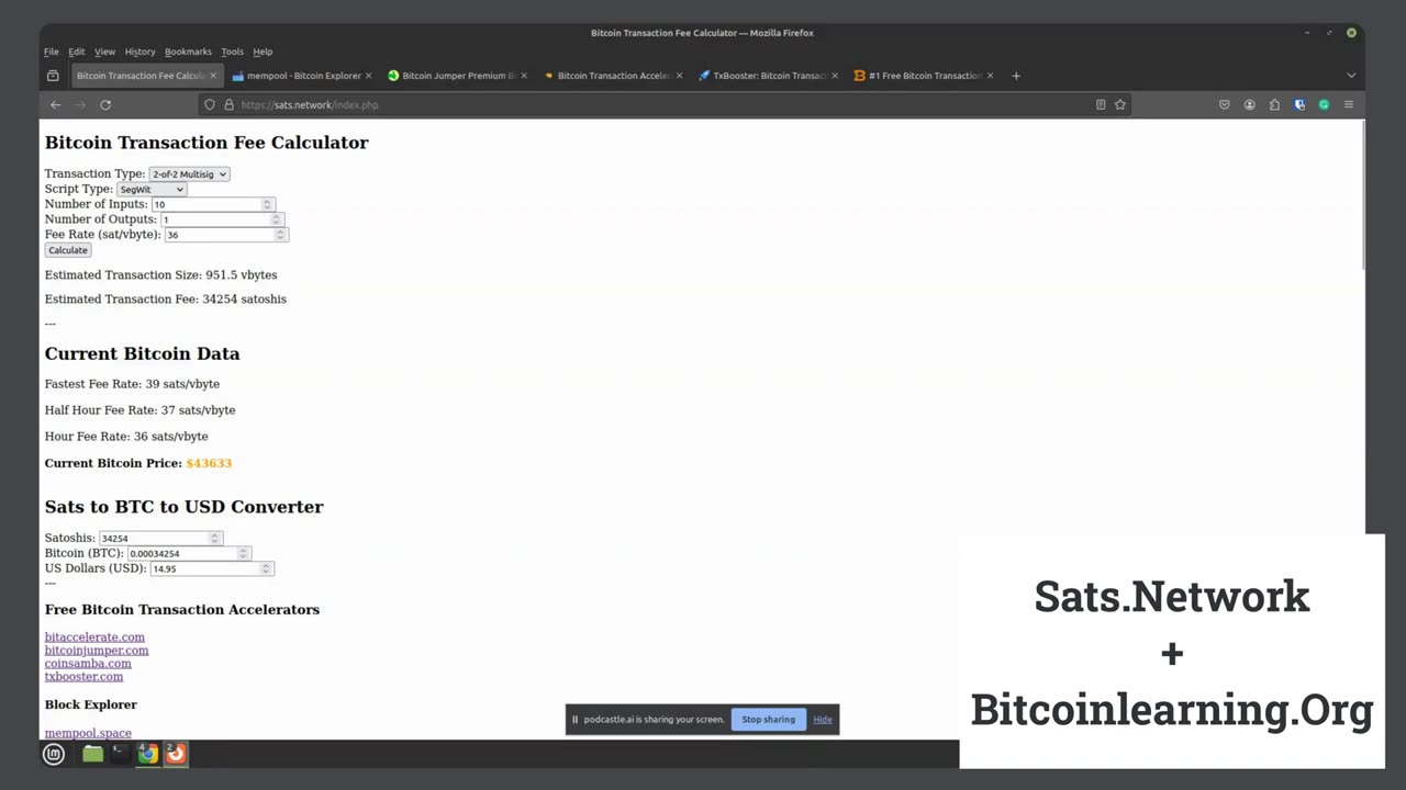 Bitcoin Transaction Fee Calculator