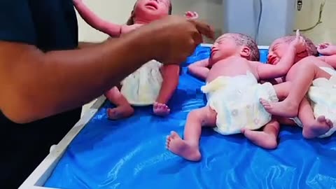 The lady gave birth to triplets