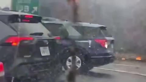 A light aircraft plummets onto I-195 in Dartmouth, Massachusetts, colliding with multiple vehicles.