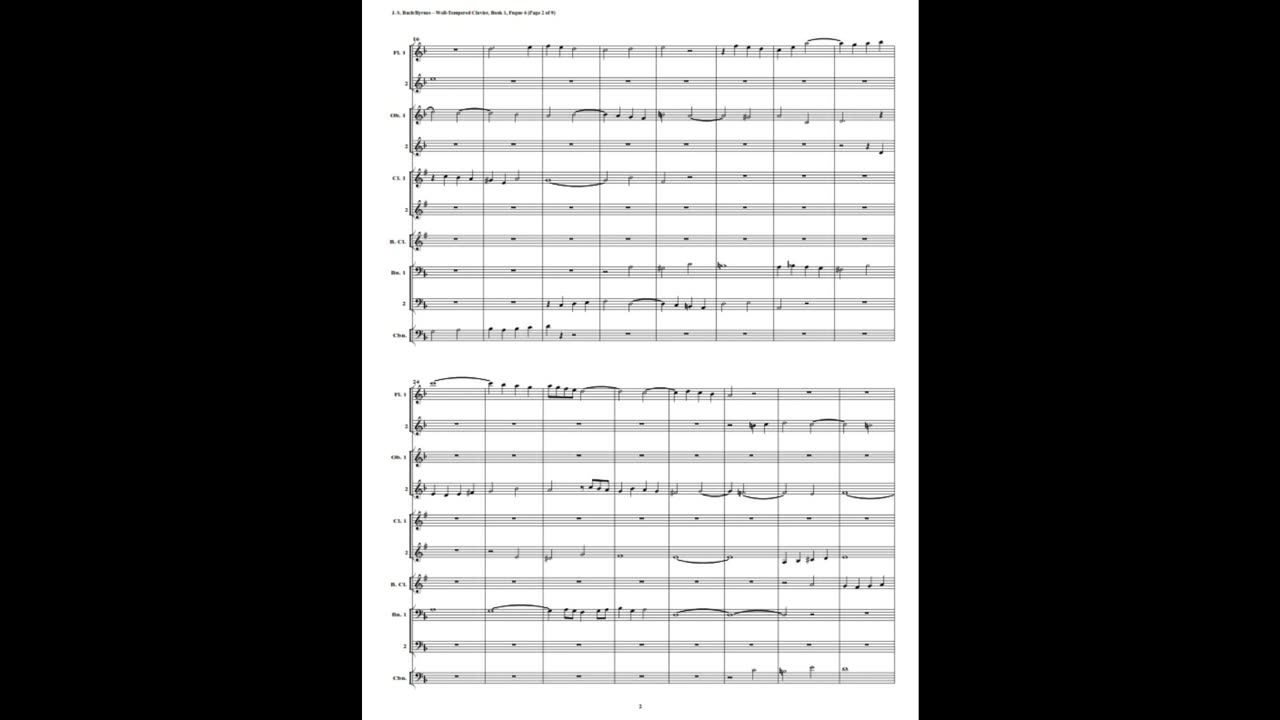 J.S. Bach - Well-Tempered Clavier: Part 1 - Fugue 04 (Woodwind Choir)