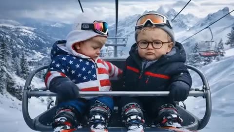 Baby Trump Goes Skiing with Senator John Kennedy!