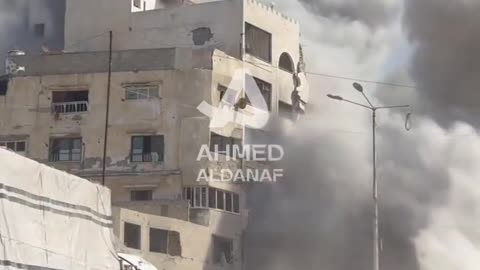 The moment Israeli warplanes targeted Abu Ghazze Tower in the west of Gaza City.