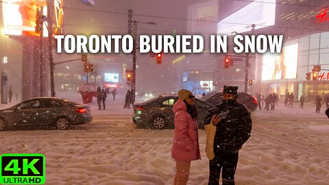 【4K】Toronto Historic Winter Storm Walk ❄️ Downtown Buried in Snow Canada 🇨🇦