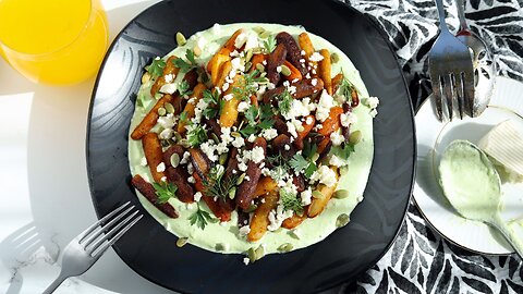 Roasted Baby Carrots with Herbed Whipped Feta — The Appetizer Everyone Raves About!
