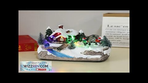 Christmas House Ornaments With LED Light Resin Rotating Music Figurines Christmas Home Review