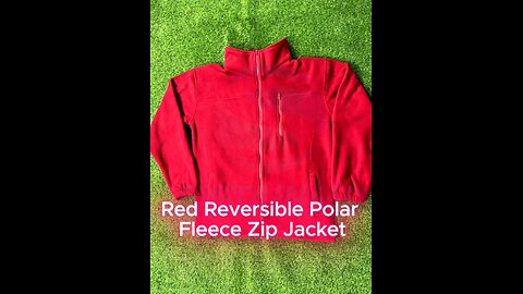 Double-Sided Warmth: Reversible Red Fleece Zip-Up Jacket