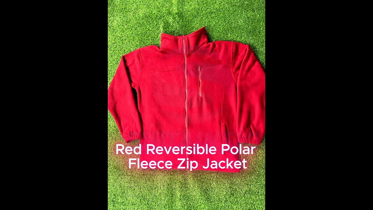 Double-Sided Warmth: Reversible Red Fleece Zip-Up Jacket