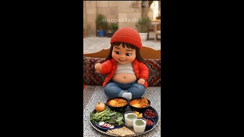 Cute Chubby Cartoon Kid Falls Asleep After Eating! 😴🍲 | Funny Food Lover Moment