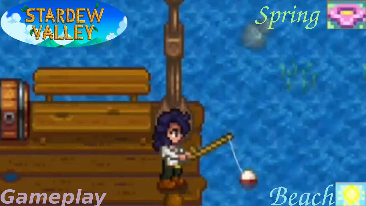 Stardew Valley - Fishing In The Beach [Year 2 Spring Season] - Gameplay #1 (Sun Weather)