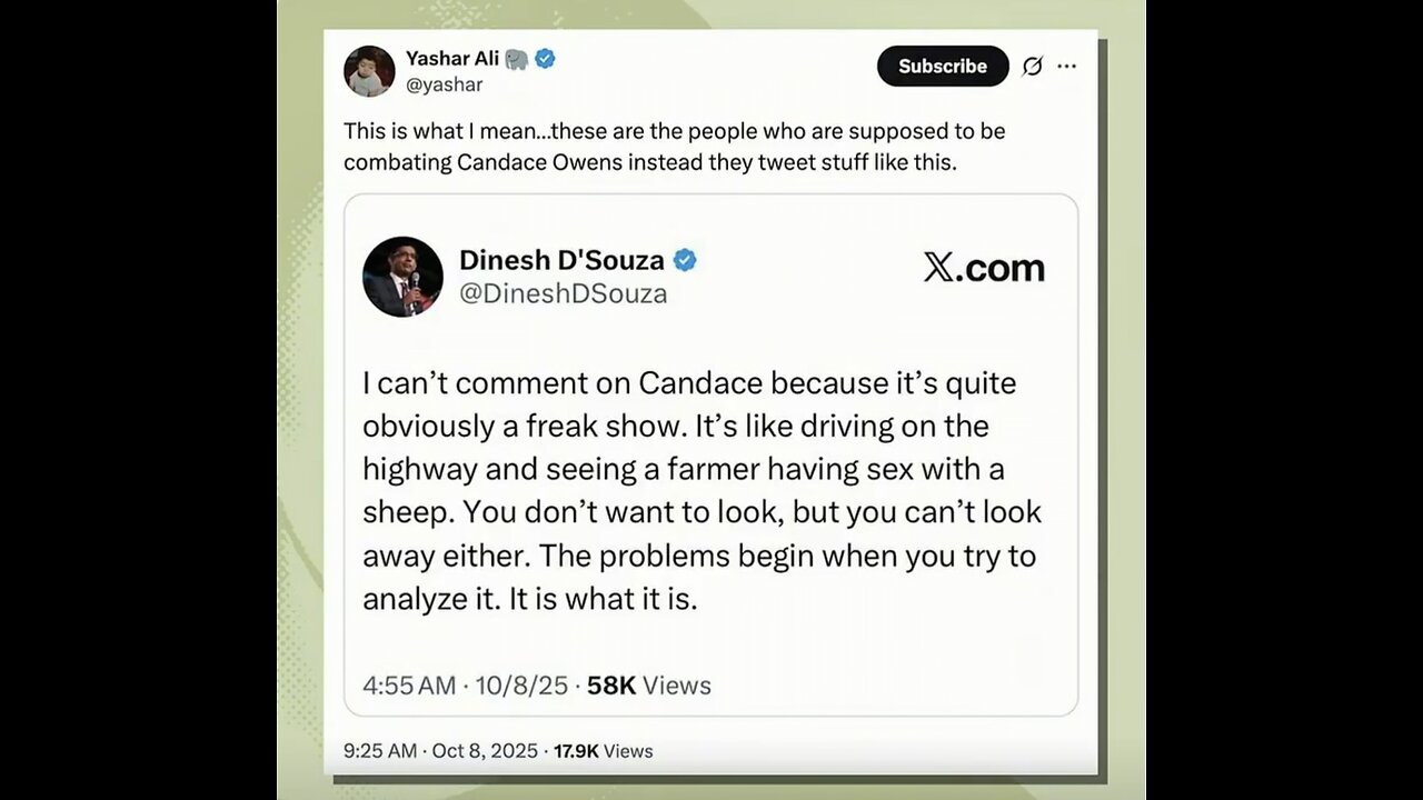 Candace ~ Going after the X troll Dinesh D'Souza