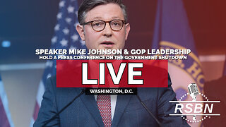 LIVE REPLAY: Speaker Mike Johnson & GOP Leadership Hold a Press Conference for the Shutdown - 10/8/25
